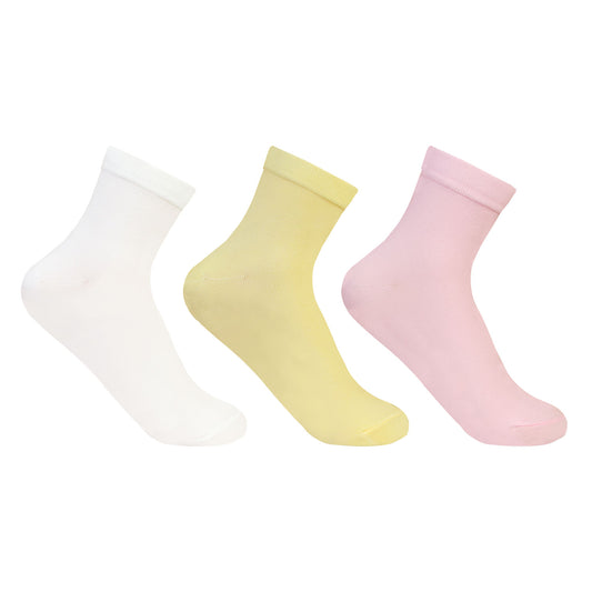 Women Silken Anklet Socks - 3 Pairs