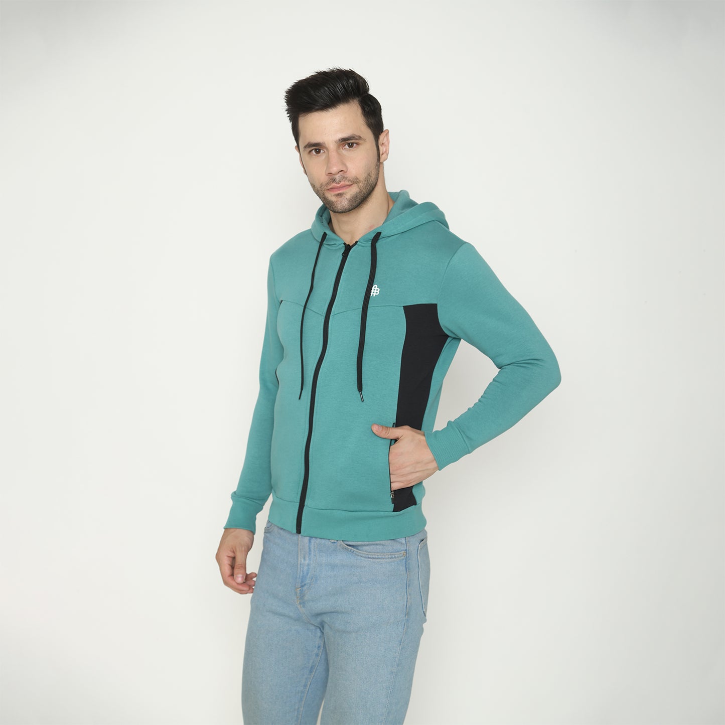 Men's Hoodie Jacket - Aqua