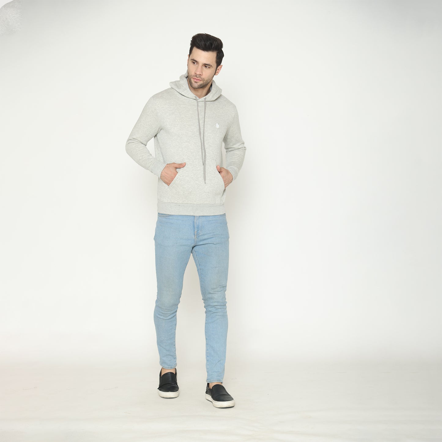 Men's Solid Hoodie Sweatshirt - Light Grey Mill
