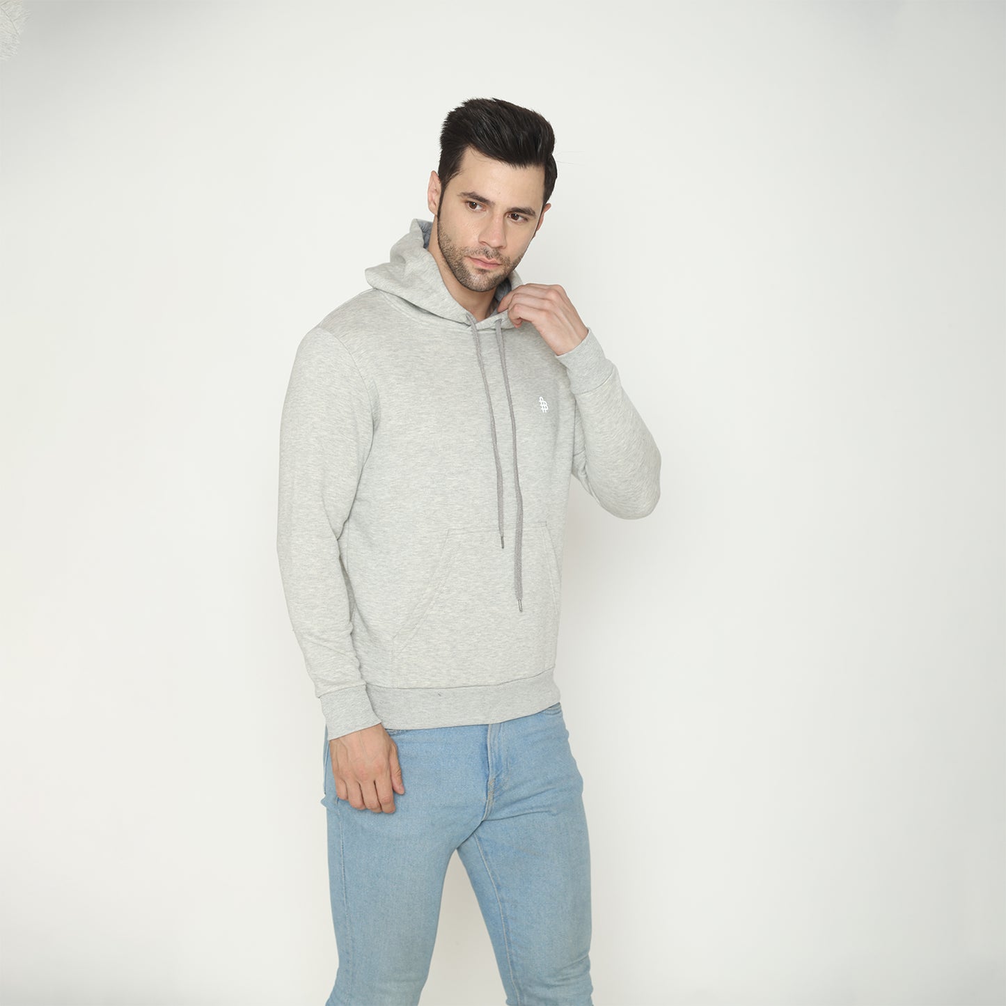 Men's Solid Hoodie Sweatshirt - Light Grey Mill
