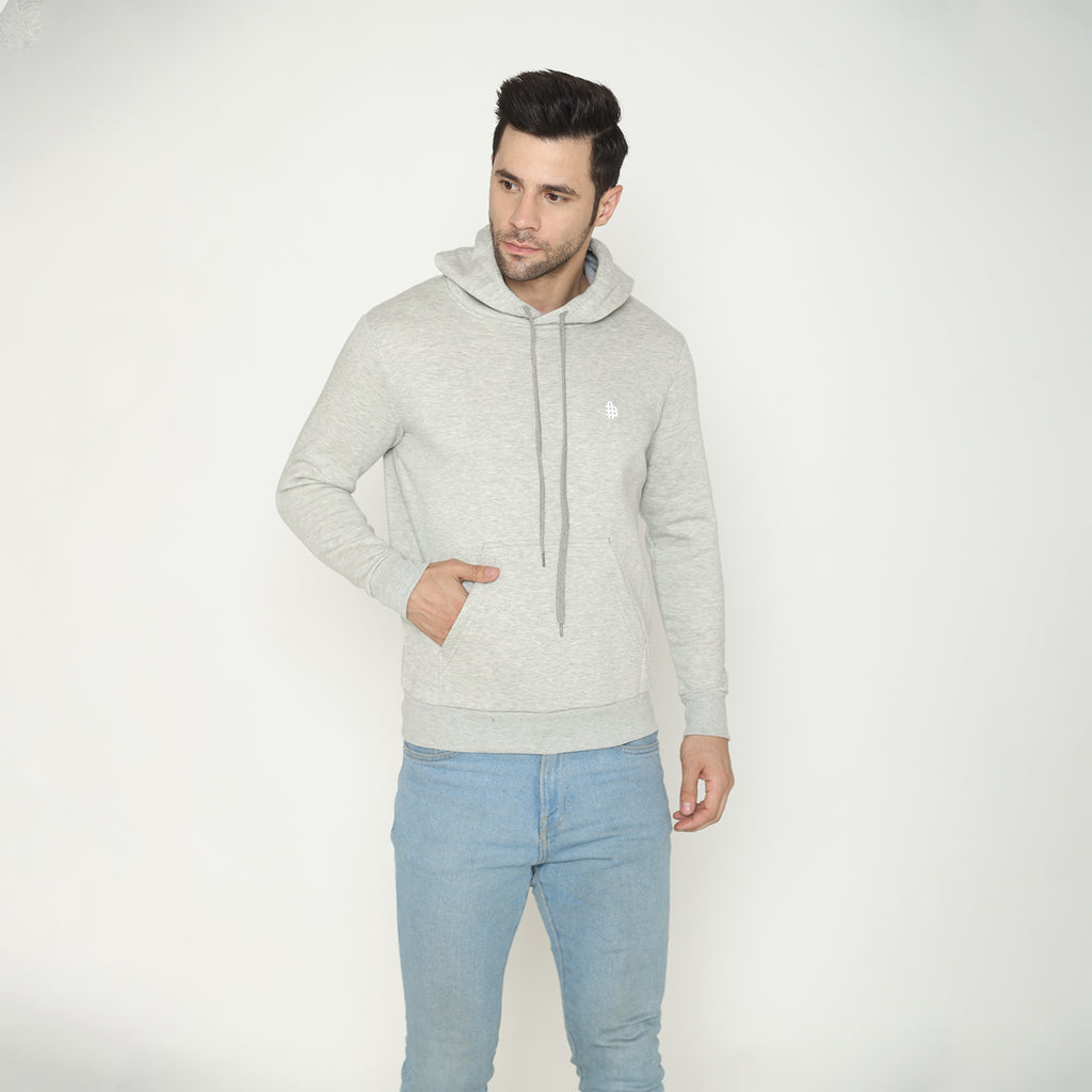 Men's Solid Hoodie Sweatshirt - Light Grey Mill