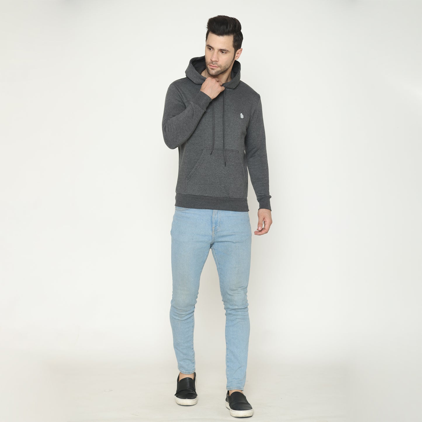 Men's Solid Hoodie Sweatshirt - Anthara Mill