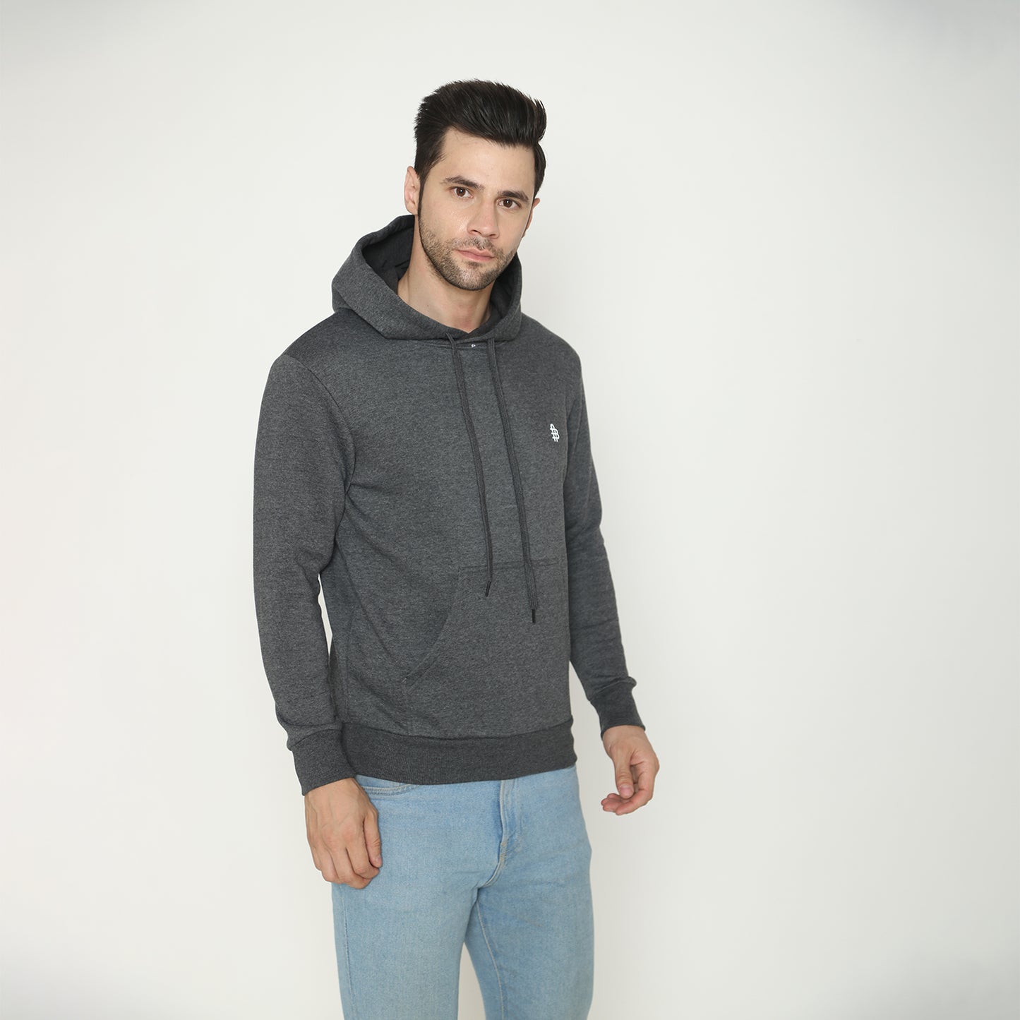 Men's Solid Hoodie Sweatshirt - Anthara Mill