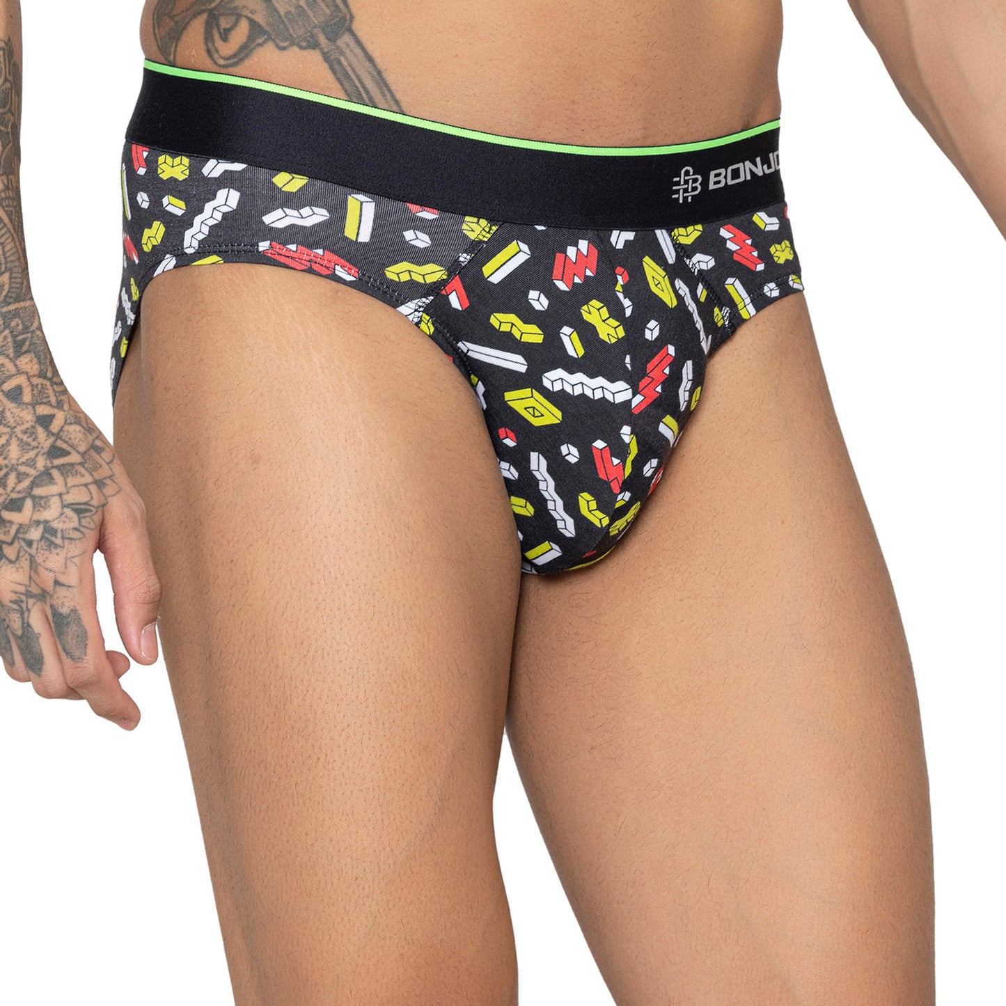 Men's Multicolor Supersoft Printed Modal Cotton Briefs - Single Pack| Black
