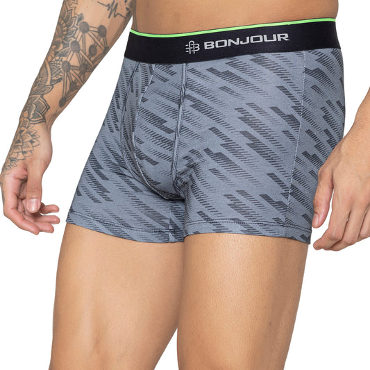 Men's Graphic Print Modal Cotton Trunks - Single Pack | Light Grey