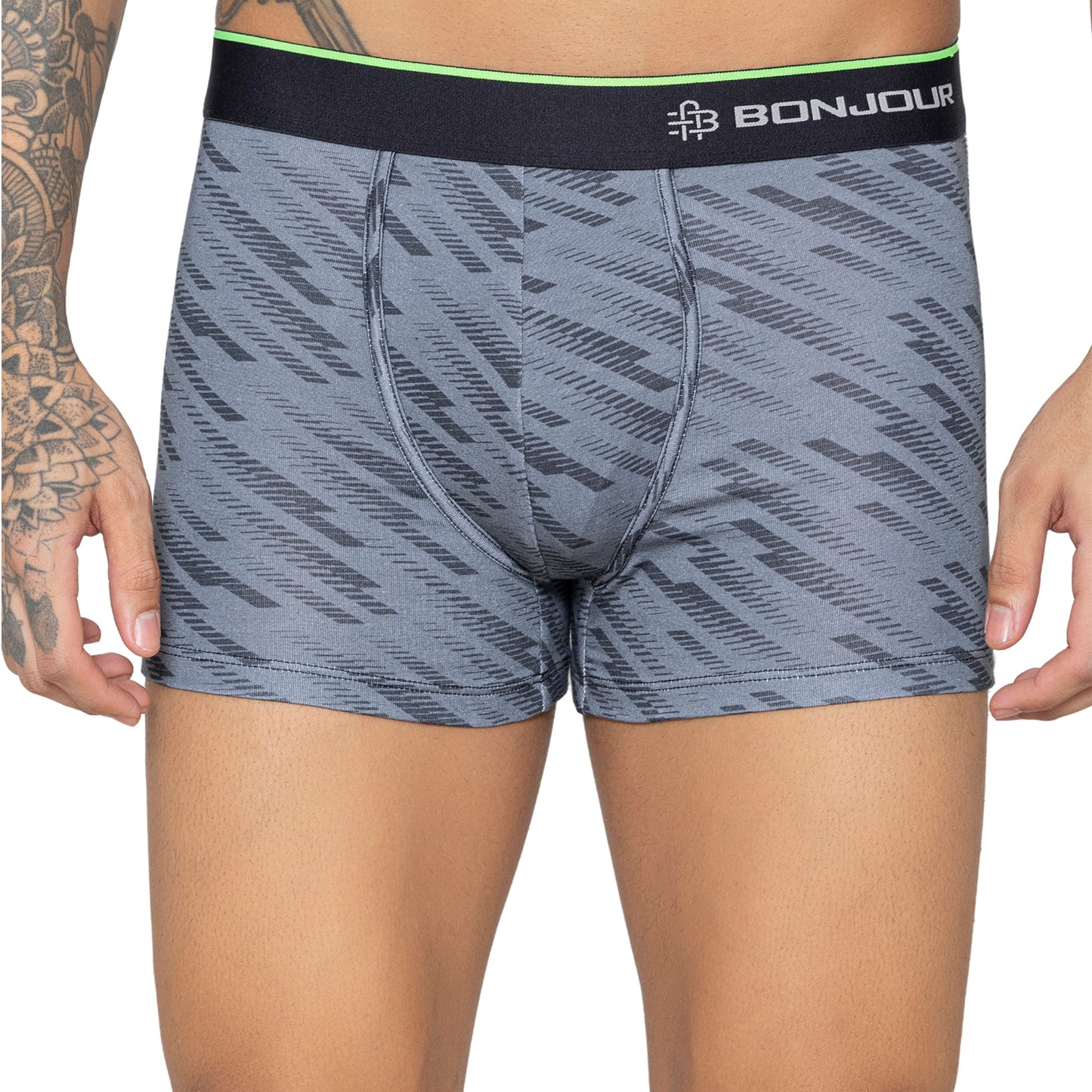 Men's Graphic Print Modal Cotton Trunks - Single Pack | Light Grey