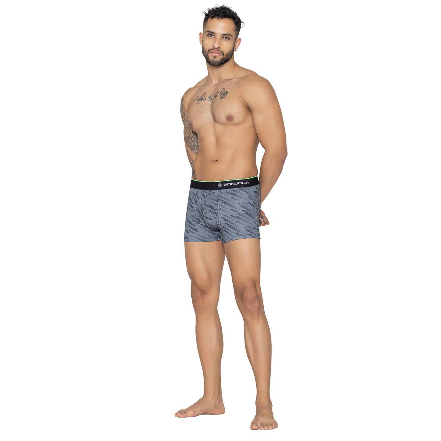 Men's Graphic Print Modal Cotton Trunks - Single Pack | Light Grey