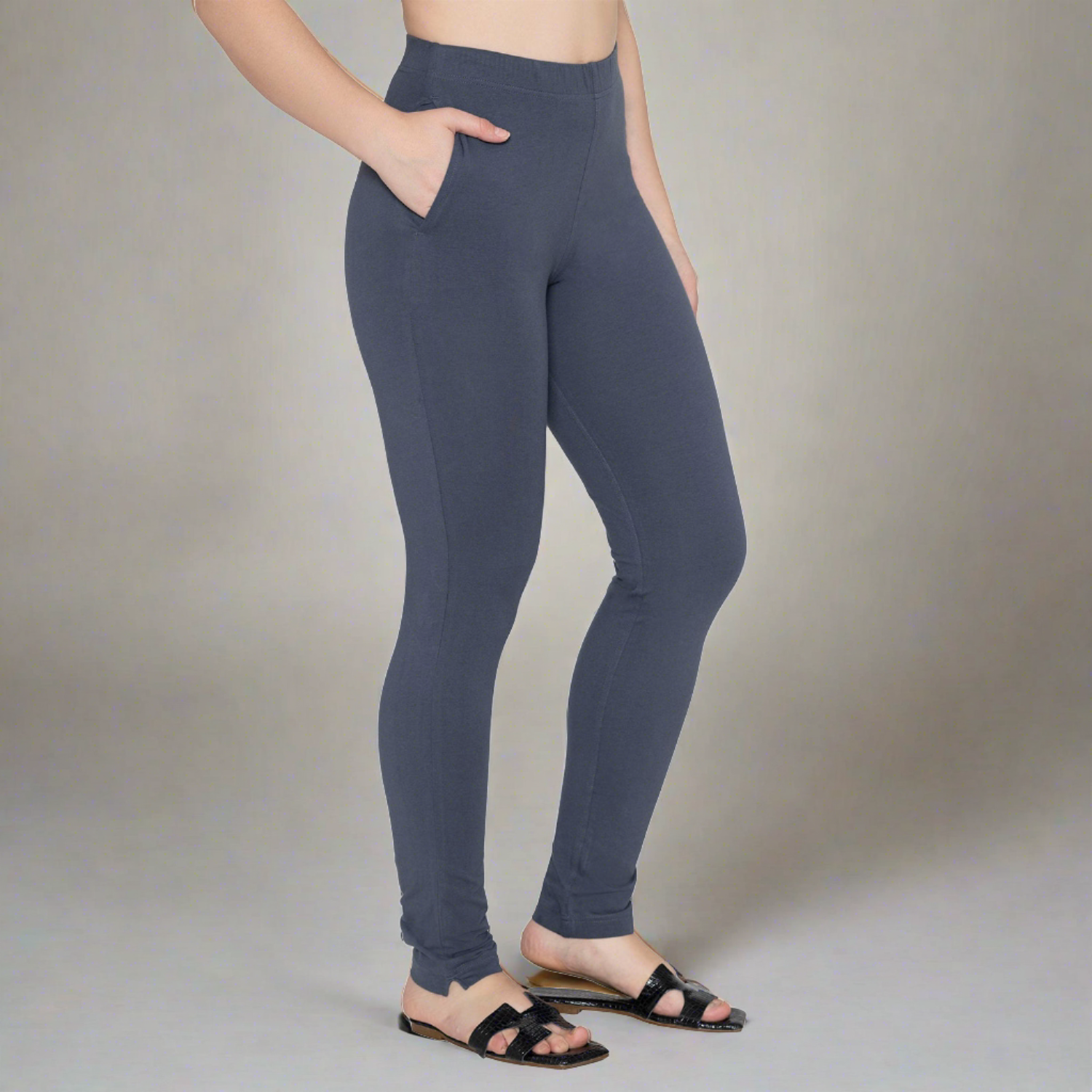 Women Cotton Kurti Pant Dark Grey - Main Image