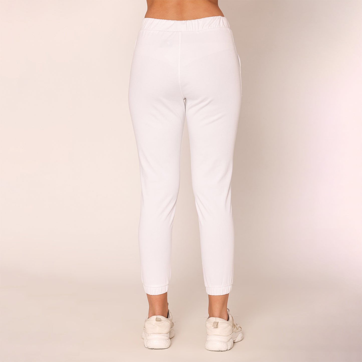 Slim Fit Joggers For Women - White