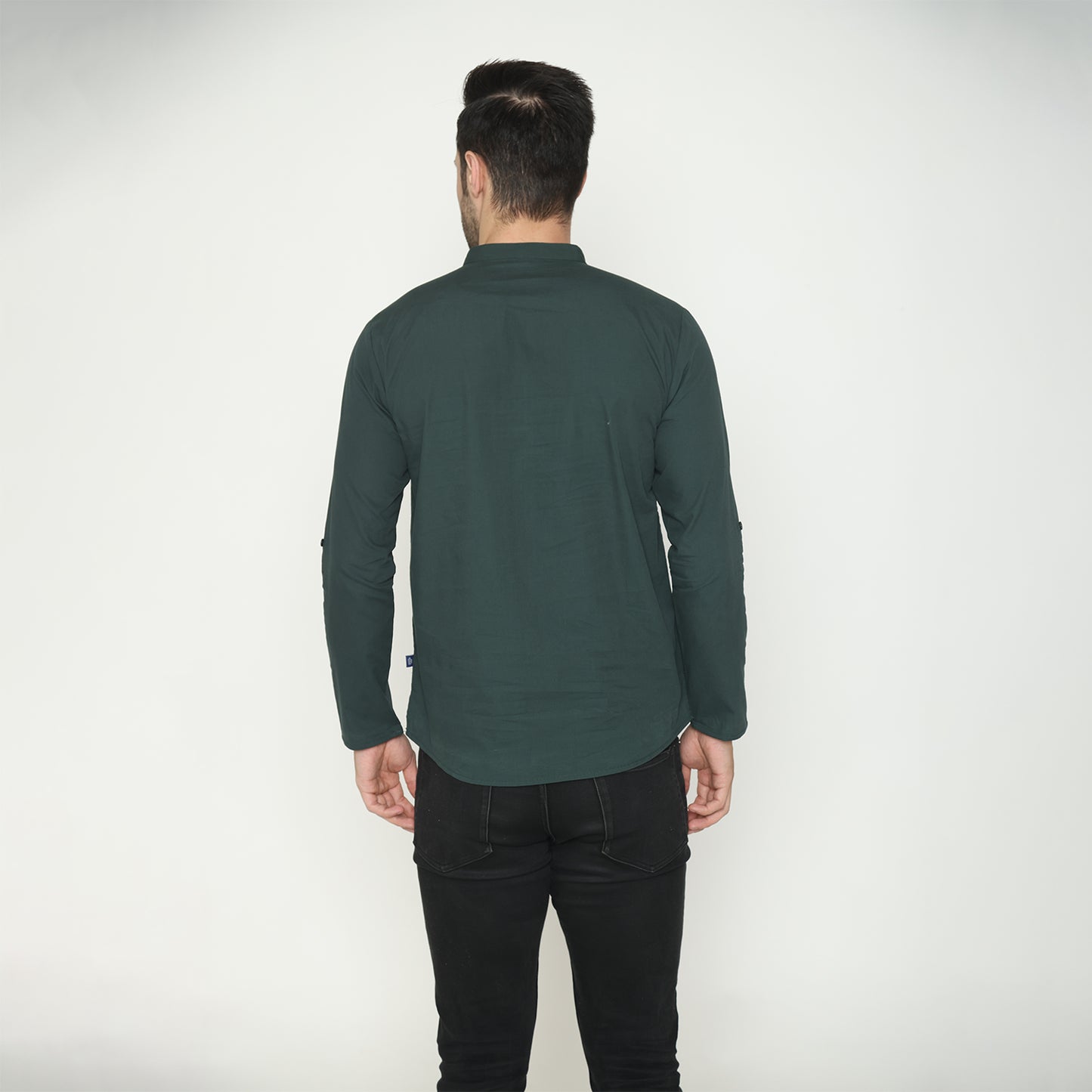 Men's Solid Short Kurta - Olive