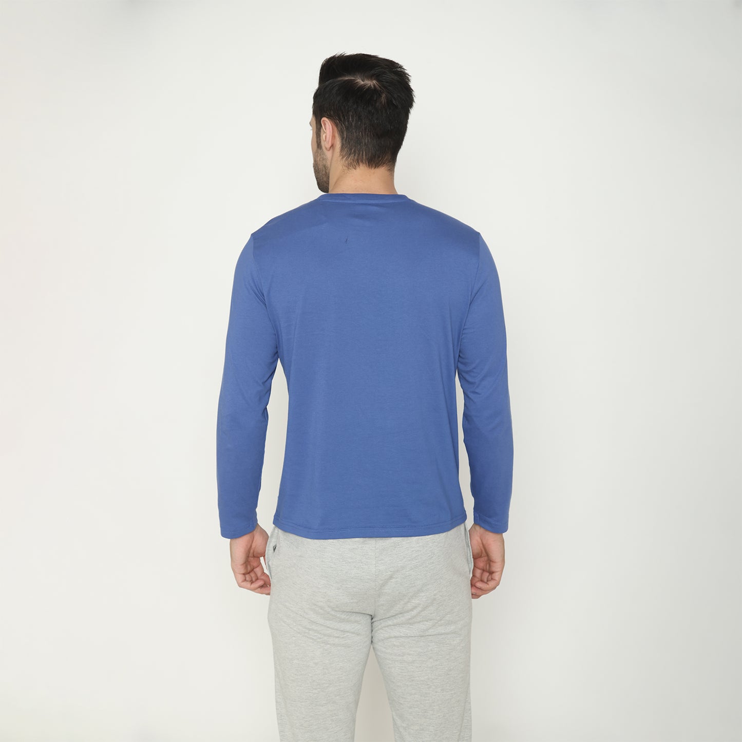 Men's Cotton Solid Loungewear - Dutch Blue