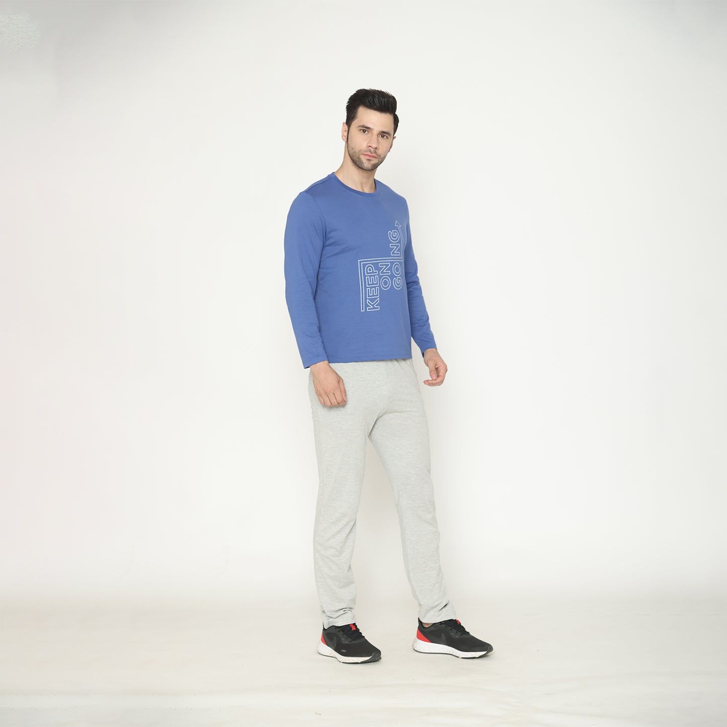 Men's Cotton Solid Loungewear - Dutch Blue