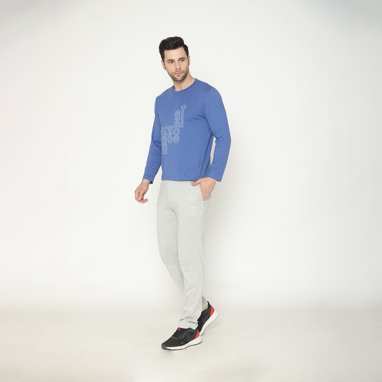 Men's Cotton Solid Loungewear - Dutch Blue