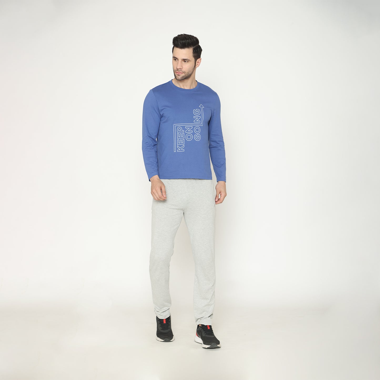 Men's Cotton Solid Loungewear - Dutch Blue
