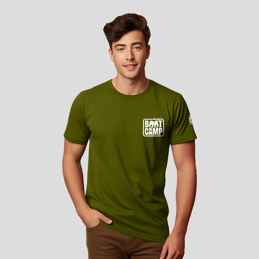 Bontact BOOT CAMP Round-Neck Half Sleeve T-Shirt (Grass Hopper)