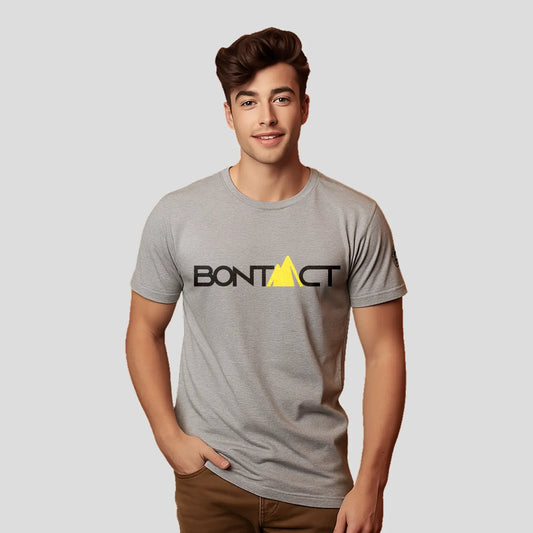 Bontact Men Round-Neck Half Sleeve T-Shirt (Lt.Grey Mel)