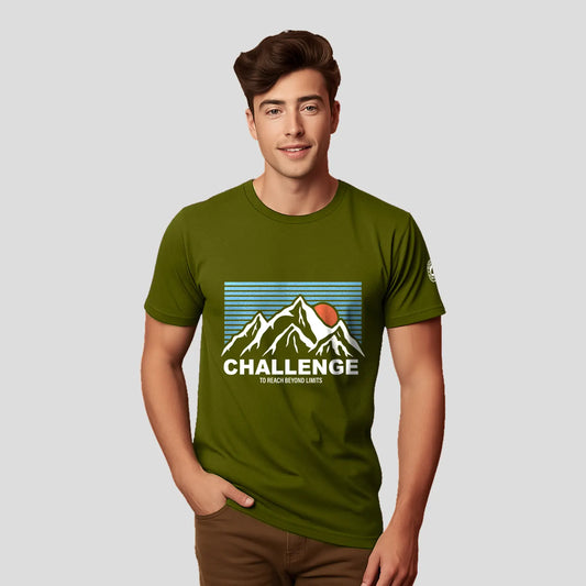 Bontact CHALLENGE Round-Neck Half Sleeve T-Shirt (Grass Hopper)