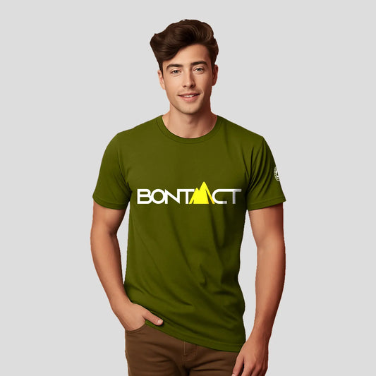 Bontact Men Round-Neck Half Sleeve T-Shirt (Grass Hopper)