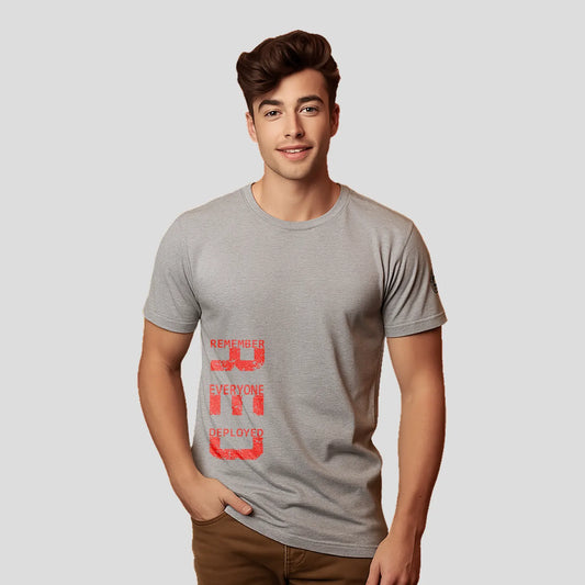 Bontact R.E.D Round-Neck Half Sleeve T-Shirt (Lt.Grey Mel)