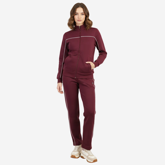 Women's High Neck Winter Tracksuit - (Mauve)