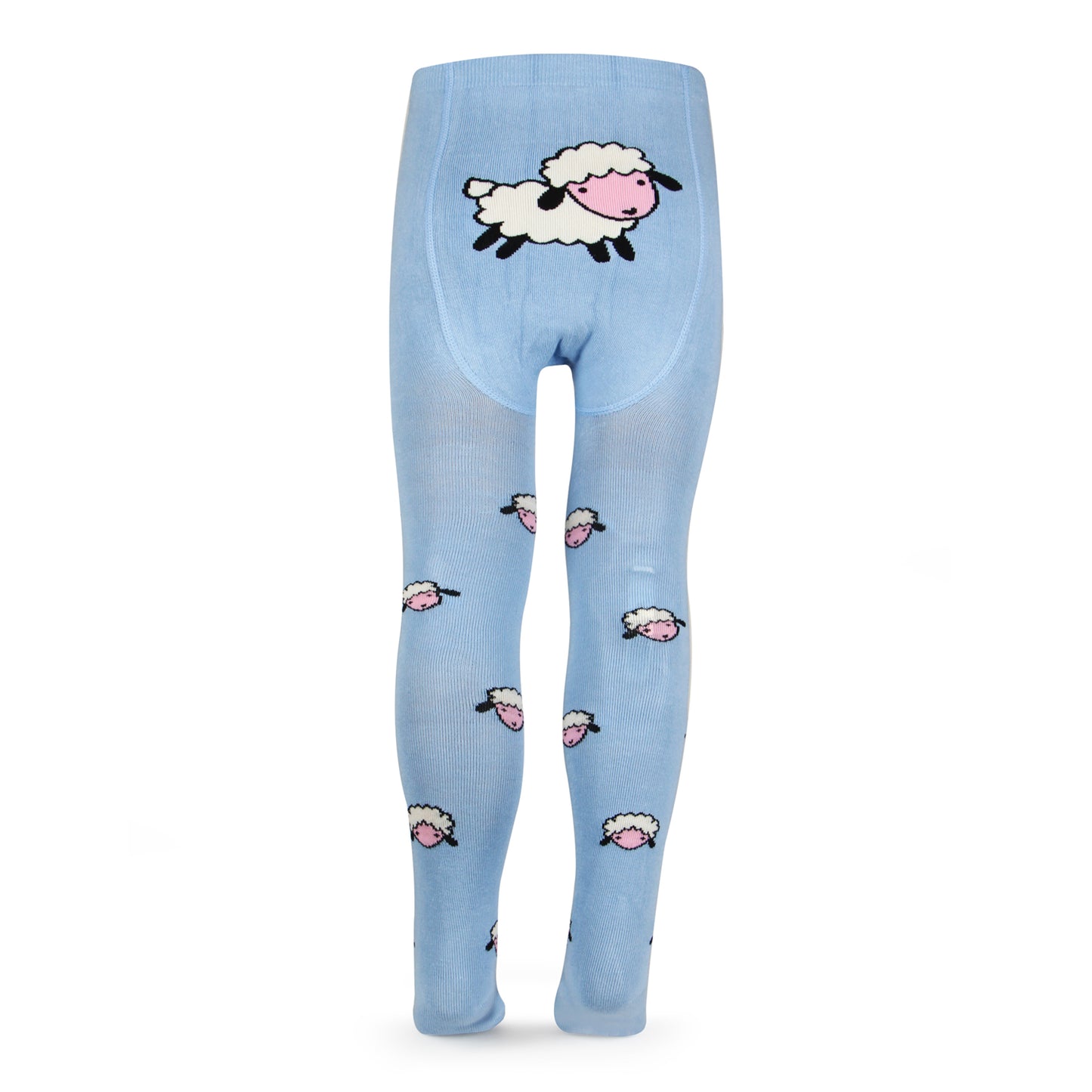 Fancy knitted Sheep Print Tights for Baby Girls & Baby Boys - Blue