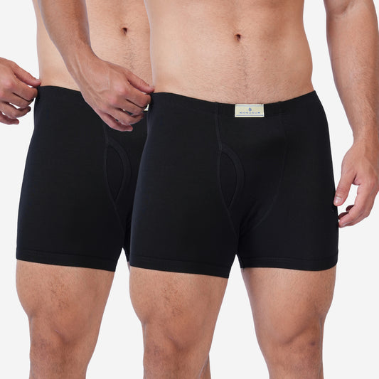Men's Black Cotton Comfort Trunk - Soft Breathable Everyday Innerwear (Pack of 2)