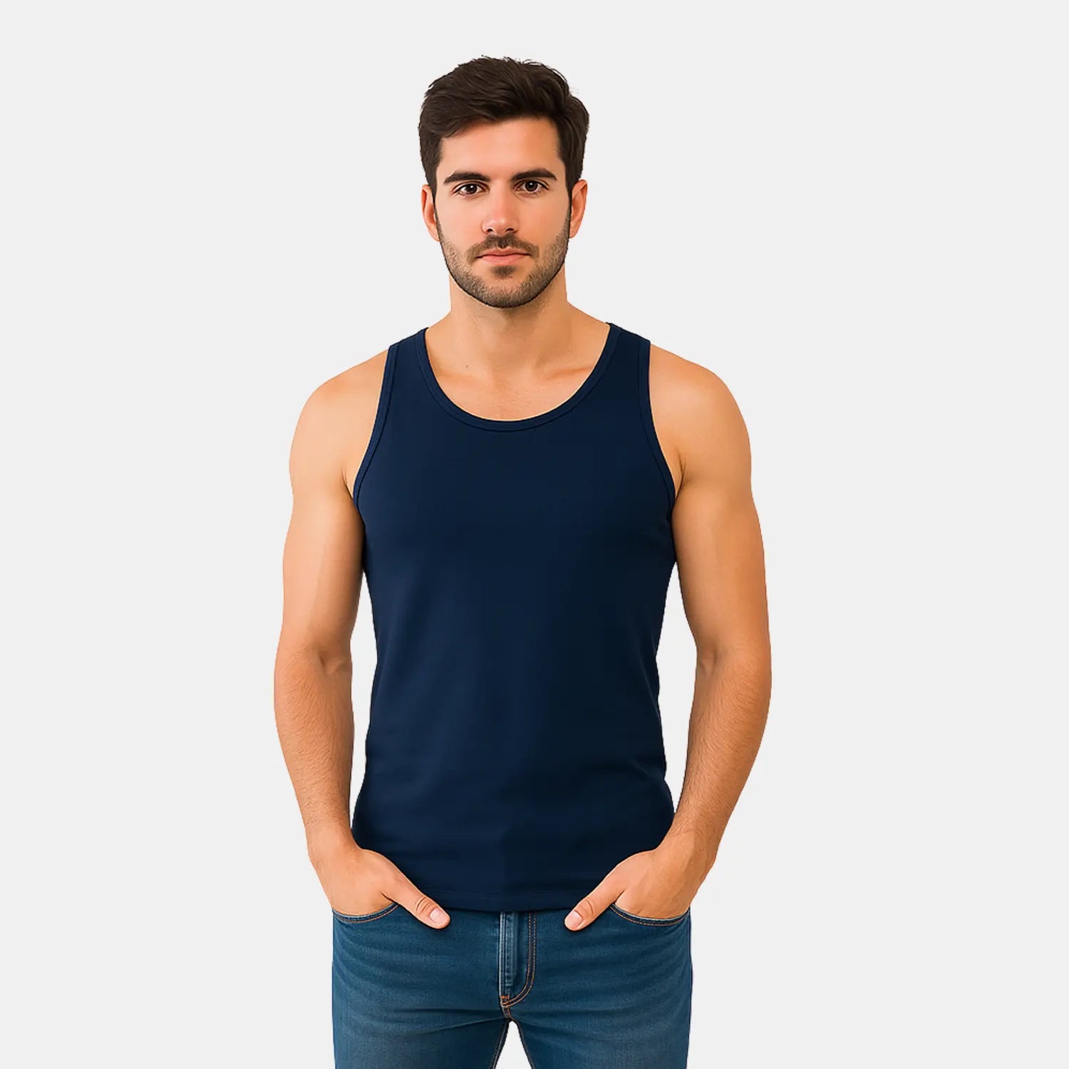 Bamboo Vest in Navy Blue for Men Boys Casual Daily Wear Vests