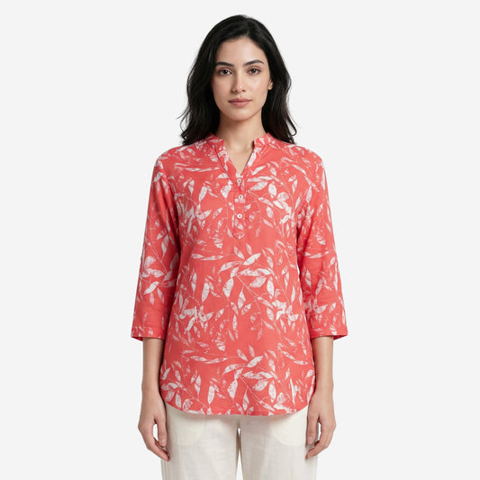 Dk.Peach Women Floral Printed Short Kurti – Stylish & Comfortable (Pack of 1)