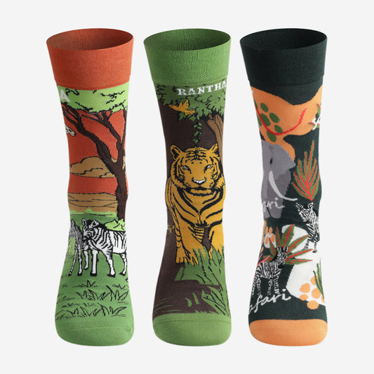 Wildlife Travel Designer Socks (Pack of 3)