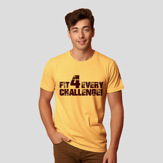 Bontact FIT 4 EVERY CHALLENGE Round-Neck Half Sleeve T-Shirt (Banana Cream)