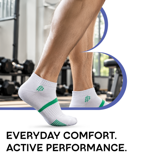 Men Cushioned White Secret Length Sports Socks- Pack of 3