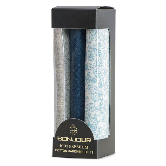 Men’s Silcora Cotton Handkerchiefs | 100% Pure Cotton | Soft & Absorbent | Pack of 3