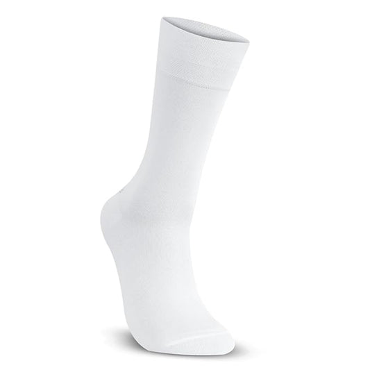 Men Cotton Odour Free Plain Socks (White)