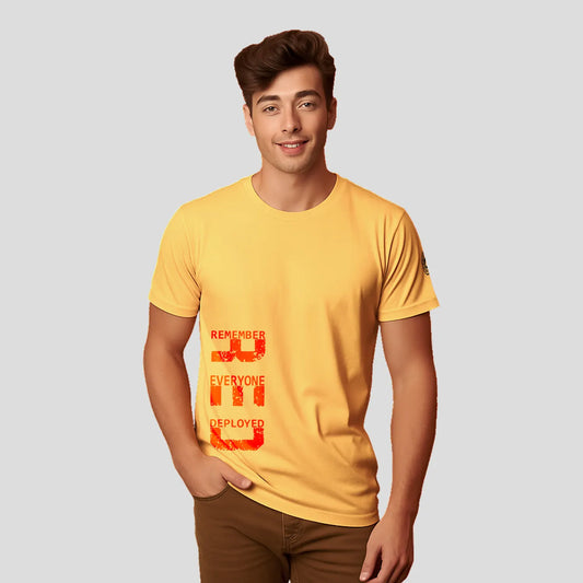 Bontact R.E.D Round-Neck Half Sleeve T-Shirt (Banana Cream)