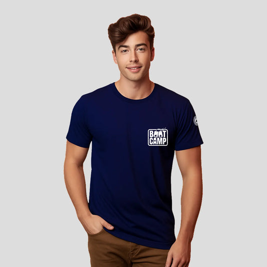 Bontact BOOT CAMP Round-Neck Half Sleeve T-Shirt (Navy)