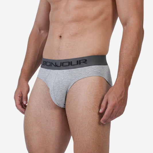 Men's Grey Cotton Comfort Briefs - Soft Breathable Everyday Innerwear (Pack of 1)