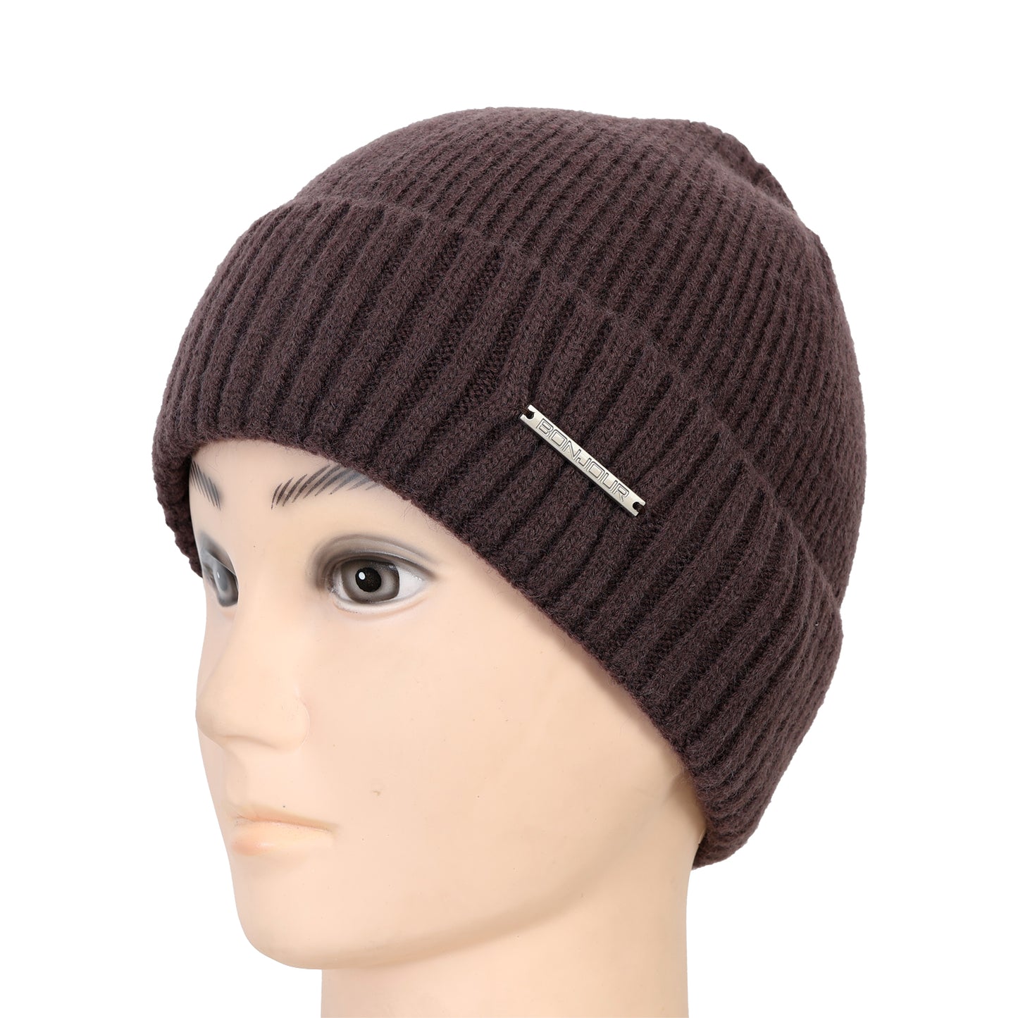 Men's Solid Knitted Beanie Caps