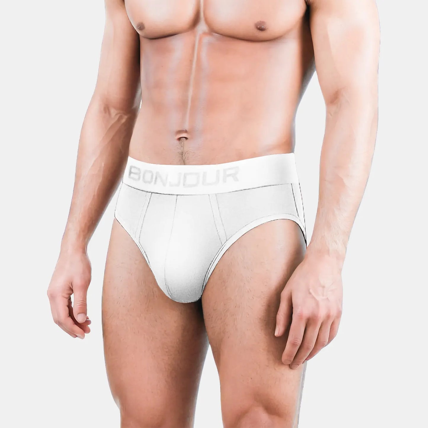 Bonjour Men’s Bamboo White Brief – Ultra Soft, Odour Free (Pack of 1)