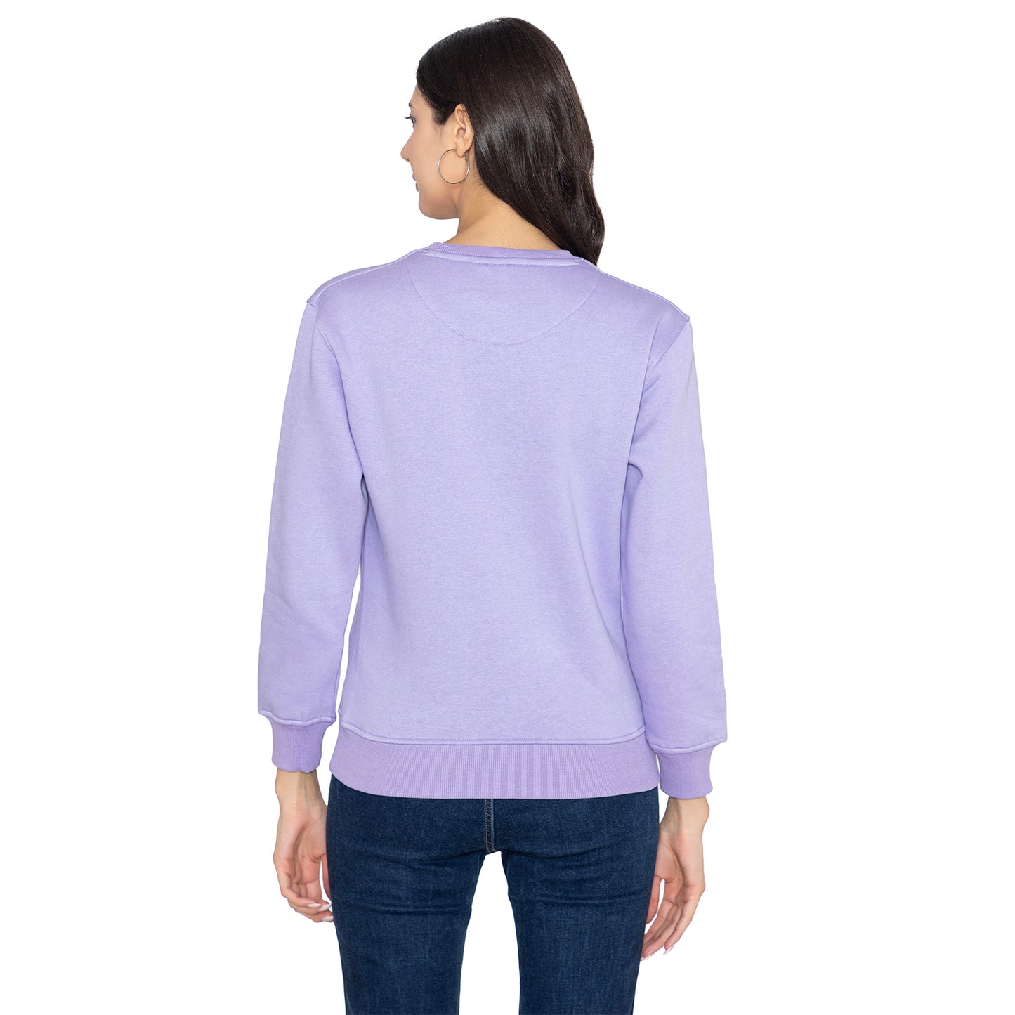 Women's Full Sleeve Round Neck Sweatshirt - Lavender