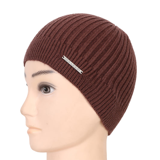 Unisex Woolen Winter Beanie Cap (Brown)