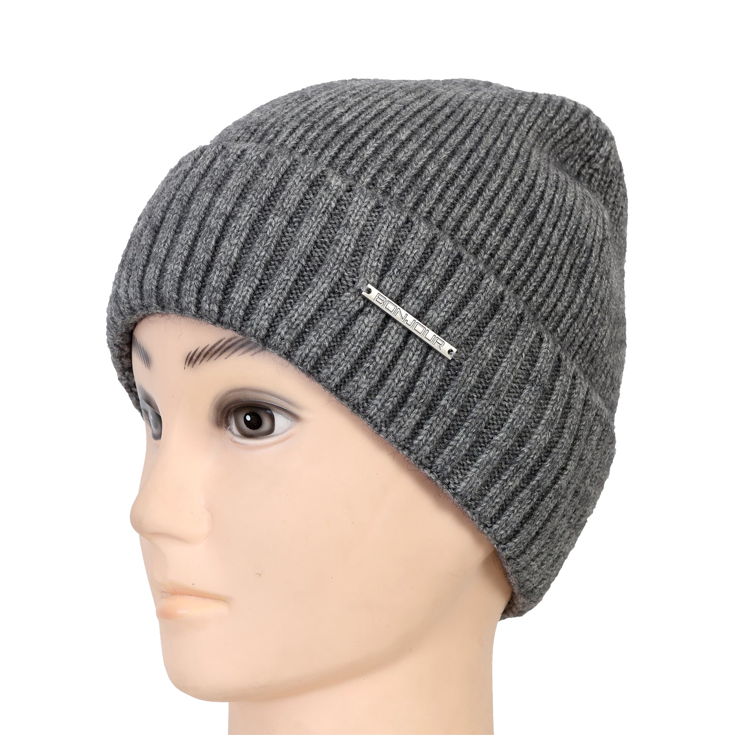 Men's Solid Knitted Beanie Caps