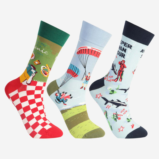 Men’s ADVENTURE TRIO Pop Designer Ankle Socks