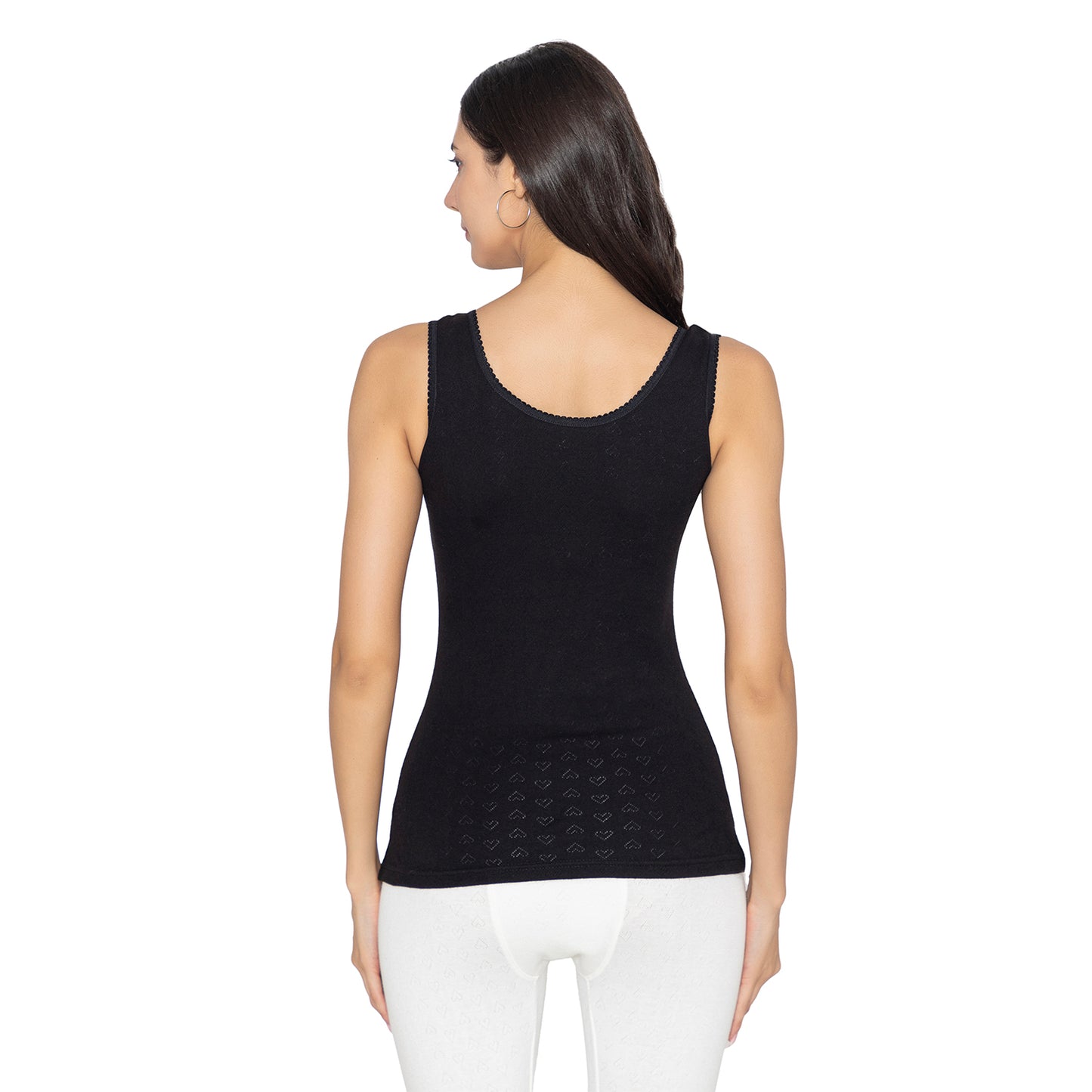 Women Premium Thermal Sleeveless Slips Top - Black