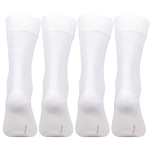 Men Cotton Plain Full-Length Socks - Pack of 4