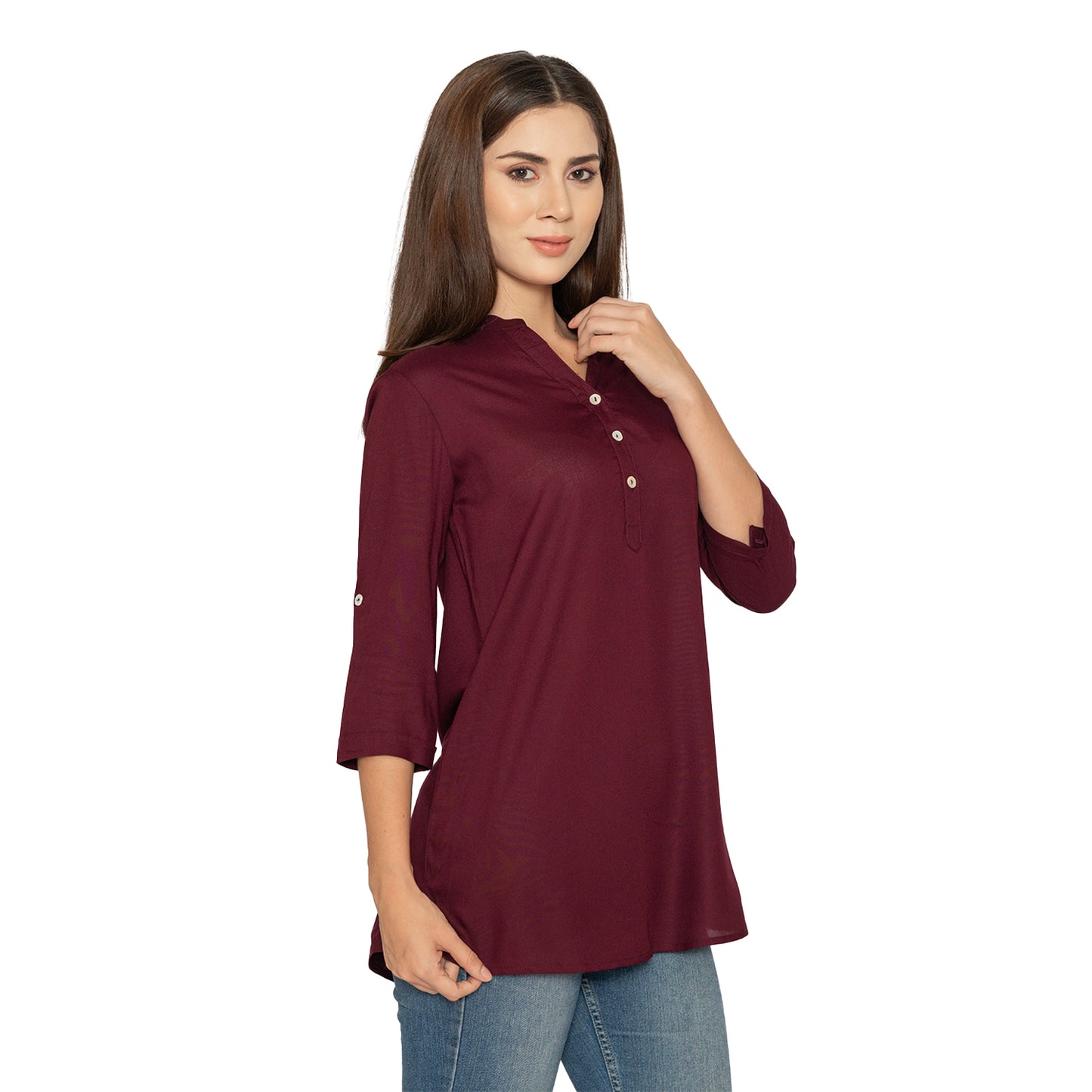 Wine Short Kurti – Stylish Kurti for Women & Girls