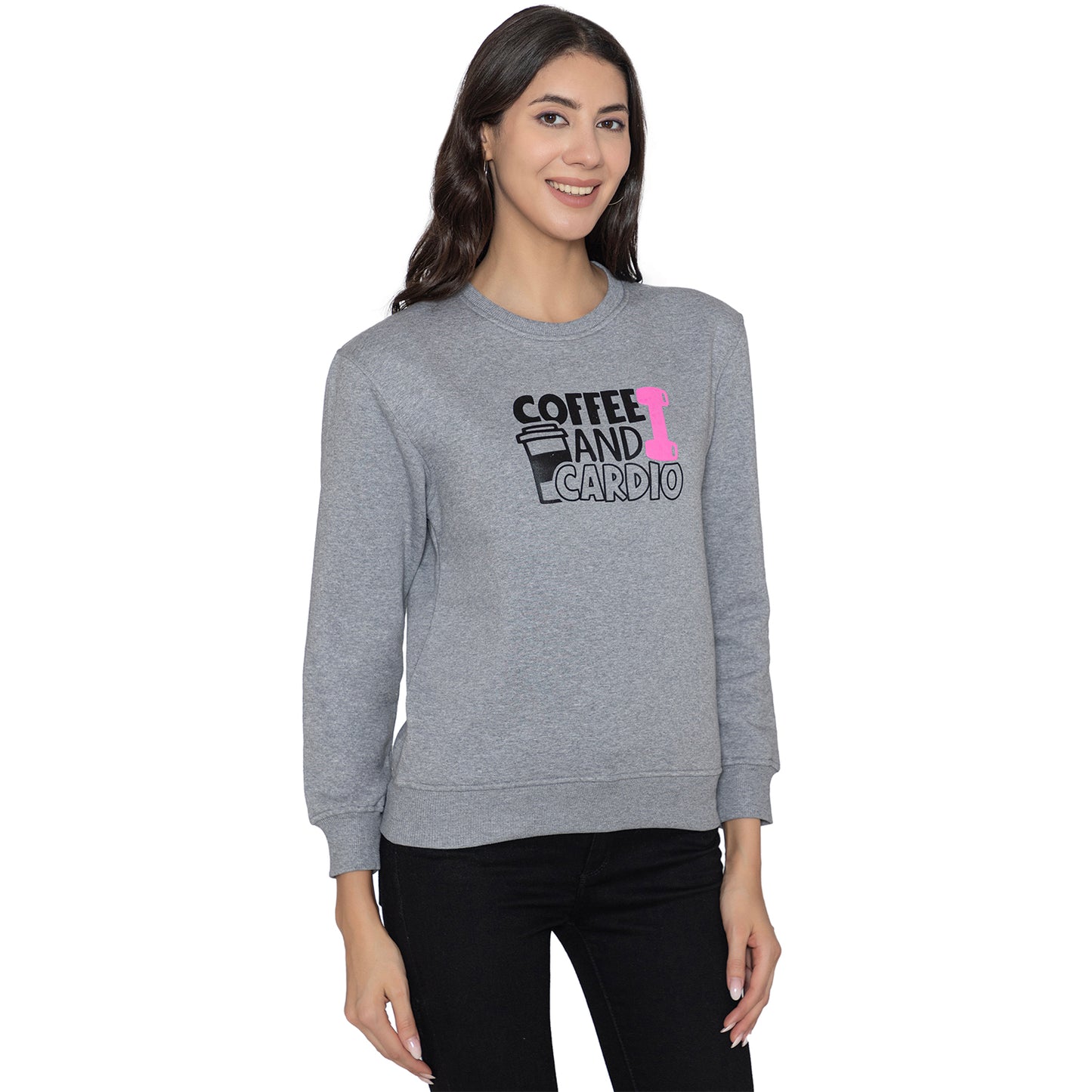 Women's Full Sleeve Round Neck Sweatshirt - Grey