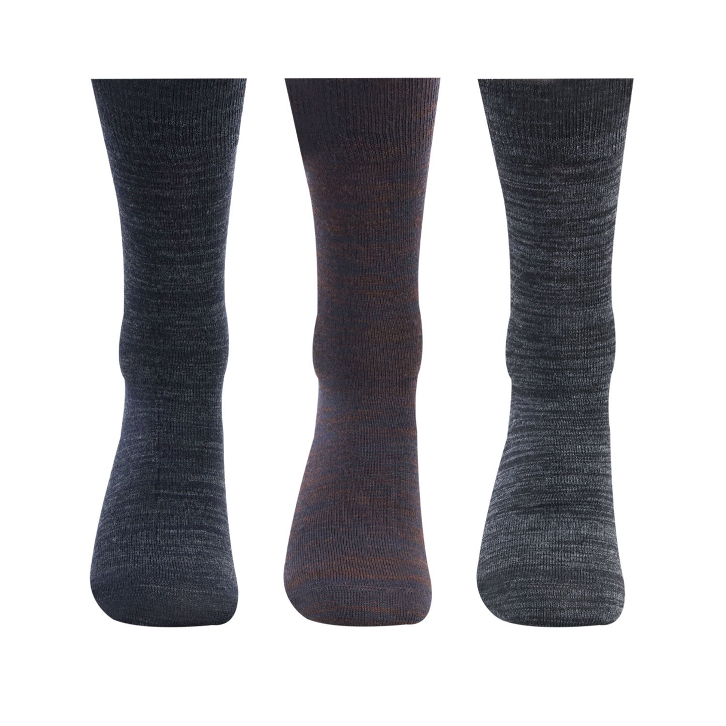 Men Non-Terry Woolen Crew Socks for Men - Pack of 3