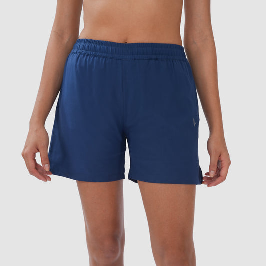 Bonjour Women's Solid Double Layer Running Sports Shorts