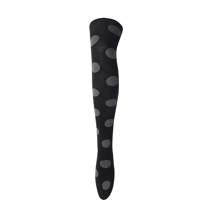 Women's Retro Polka Knee High Socks- Black