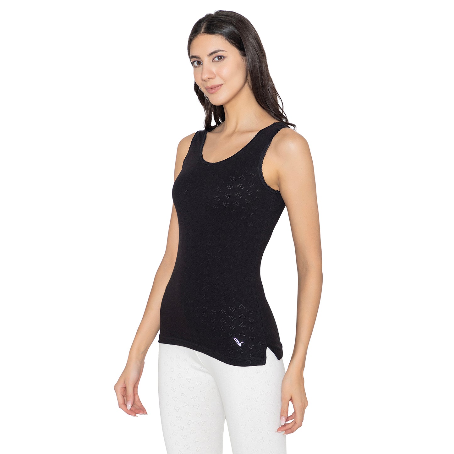 Women Premium Thermal Sleeveless Slips Top - Black